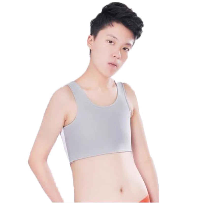 USA-Made Breathable Side-Buckle Mesh Chest Binder – Lightweight Summer Tank Top
