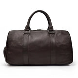 Natural Cowskin Travel Bags Waterproof Men's Leather Overnight Bag Handbag For Plane Luggage Men Male Weekend Bag Business 55cm