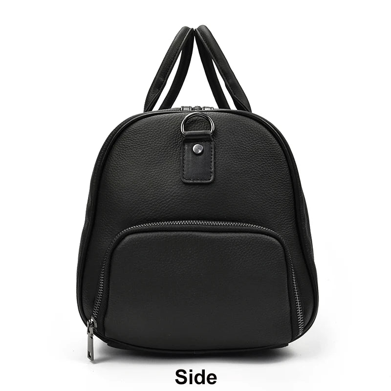 Natural Cowskin Travel Bags Waterproof Men's Leather Overnight Bag Handbag For Plane Luggage Men Male Weekend Bag Business 55cm