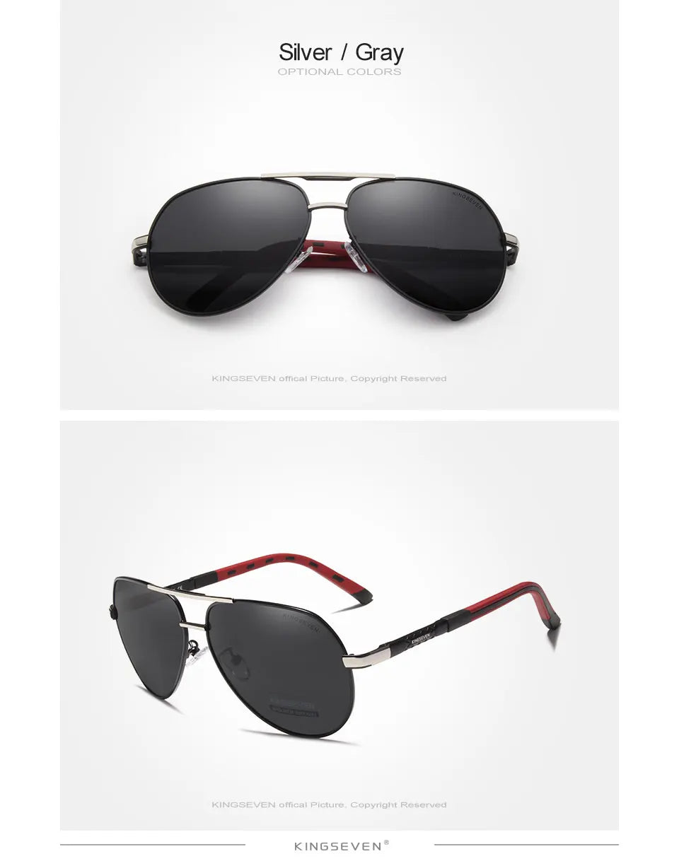 KINGSEVEN Vintage Polarized Pilot Sunglasses for Men