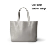 2023 New Women Deluxe Cowhide Genuine Leather Totes Handbag Lady Simple Soft Satchels Bag High Capacity Waterproof Shopping Bags
