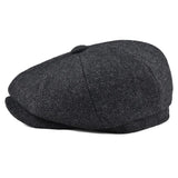 BOTVELA Tweed Wool 8-Panel Herringbone Newsboy Cap