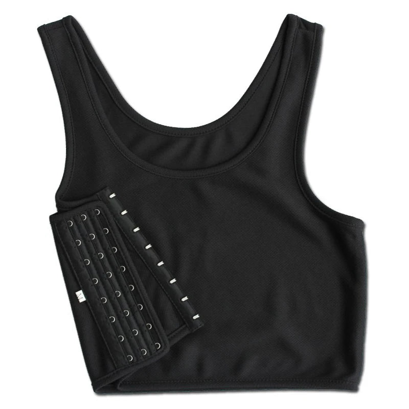 USA-Made Breathable Side-Buckle Mesh Chest Binder – Lightweight Summer Tank Top