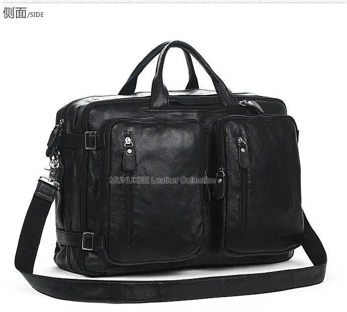 Fashion Multi-Function Full Grain Genuine Leather Travel Bag Men's Leather Luggage Travel Bag Duffle Bag Large Tote Weekend Bag