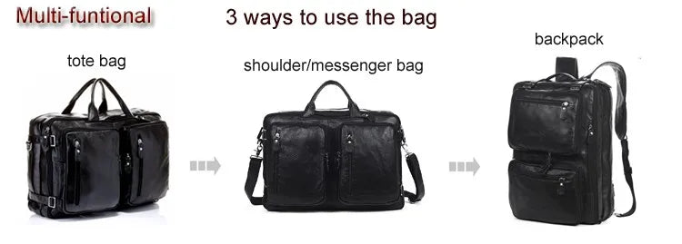 Fashion Multi-Function Full Grain Genuine Leather Travel Bag Men's Leather Luggage Travel Bag Duffle Bag Large Tote Weekend Bag