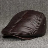 Men's Winter Velvet Leather Beret – Warm & Stylish
