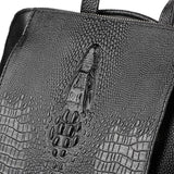 Zency Women's Crocodile Leather Backpack 100% Genuine Natural Travel Work School Bag with Notebook Compartment Laptop Carry-on