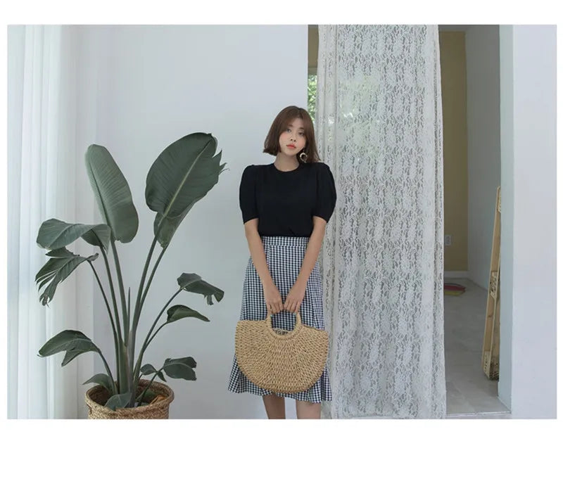 Women's Handmade Straw Tote Bag – Bohemian Beach Weave