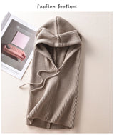 Women's Wool Blend Beanie & Hooded Scarf Set