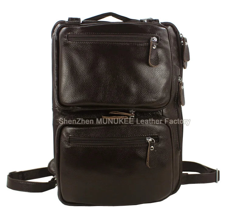 Fashion Multi-Function Full Grain Genuine Leather Travel Bag Men's Leather Luggage Travel Bag Duffle Bag Large Tote Weekend Bag