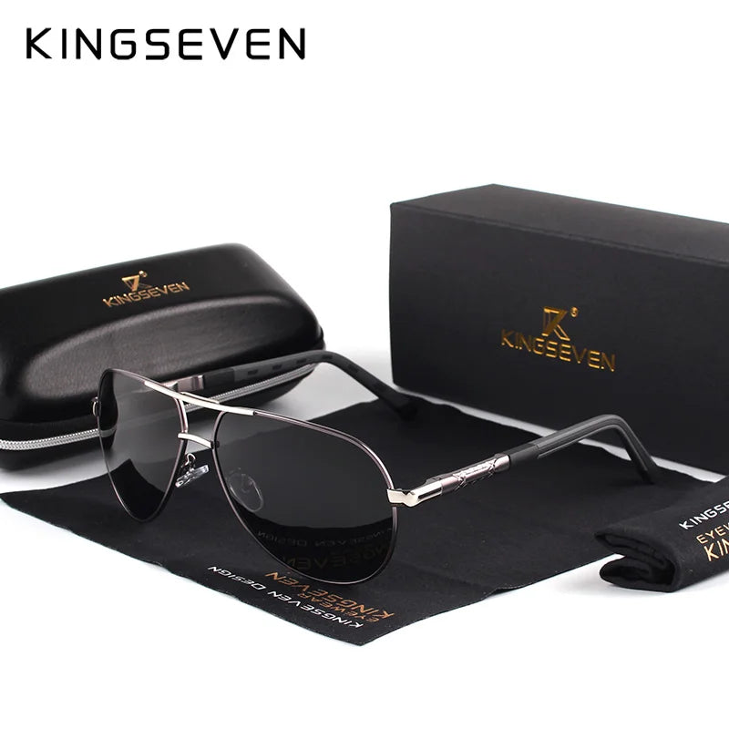 KINGSEVEN Vintage Polarized Pilot Sunglasses for Men