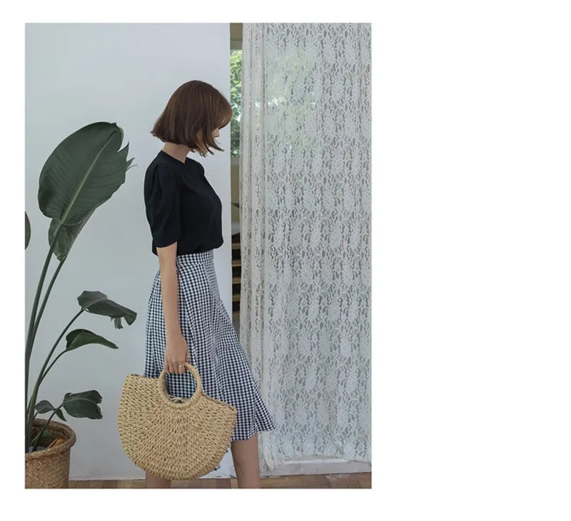 Women's Handmade Straw Tote Bag – Bohemian Beach Weave