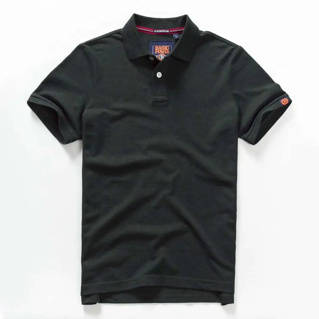 Men's Premium Cotton Polo Shirt | Short Sleeve Emblem Tee