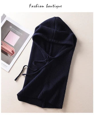 Women's Wool Blend Beanie & Hooded Scarf Set