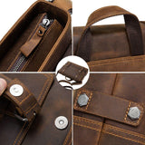 CONTACT'S crazy horse genuine leather men's bag vintage man shoulder bags for laptop messenger bags male bolsa crossbody handbag