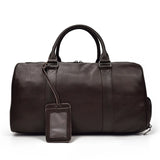 Natural Cowskin Travel Bags Waterproof Men's Leather Overnight Bag Handbag For Plane Luggage Men Male Weekend Bag Business 55cm