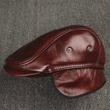 Men's Winter Velvet Leather Beret – Warm & Stylish