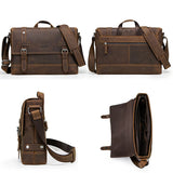 CONTACT'S crazy horse genuine leather men's bag vintage man shoulder bags for laptop messenger bags male bolsa crossbody handbag