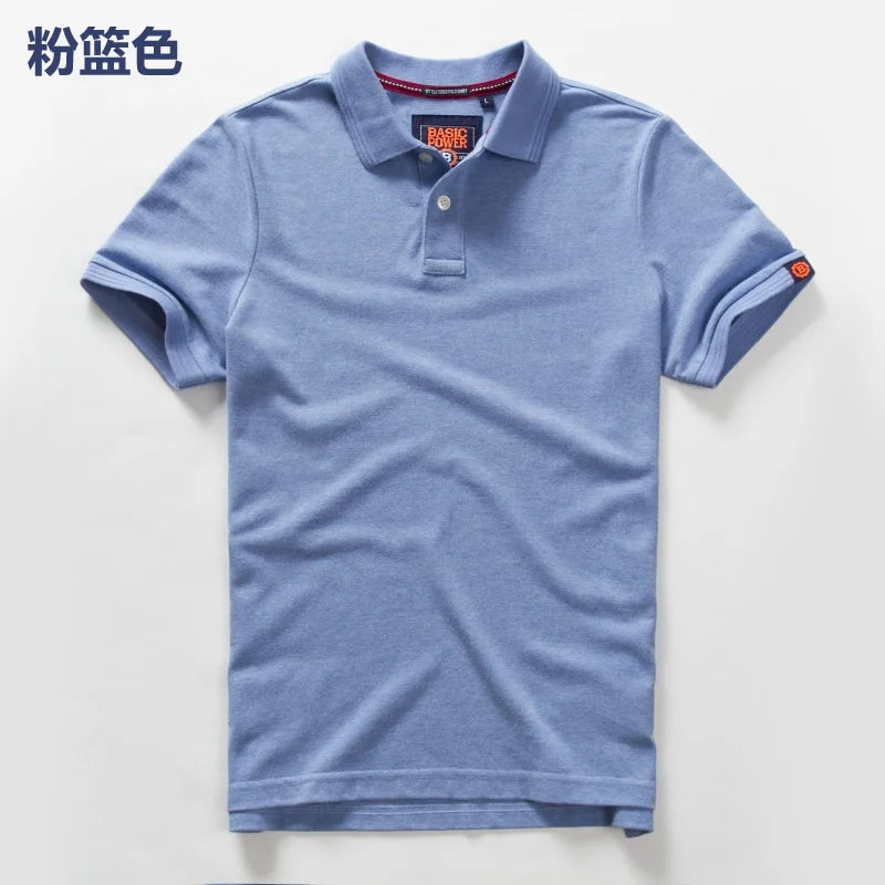 Men's Premium Cotton Polo Shirt | Short Sleeve Emblem Tee