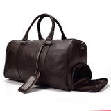 Natural Cowskin Travel Bags Waterproof Men's Leather Overnight Bag Handbag For Plane Luggage Men Male Weekend Bag Business 55cm