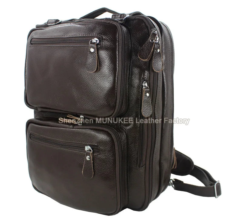 Fashion Multi-Function Full Grain Genuine Leather Travel Bag Men's Leather Luggage Travel Bag Duffle Bag Large Tote Weekend Bag