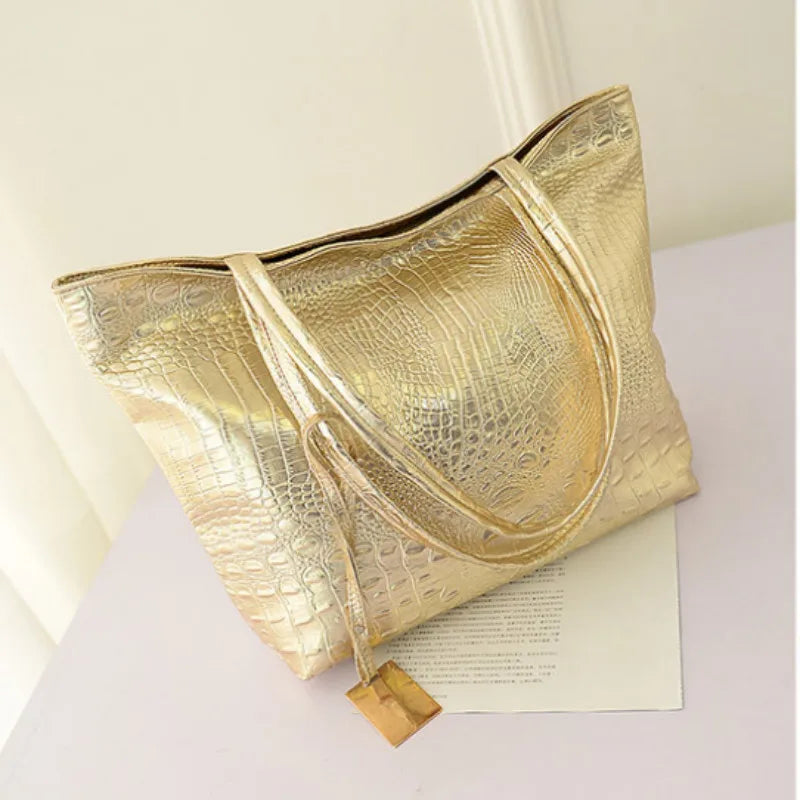 Women's Croc-Effect PU Leather Tote Bag