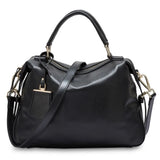 Zency Dark Blue Women Boston Bag 100% Genuine Leather Handbags Female Charm Crossbody Purse Luxury Shoulder Bags For Work Shoppi