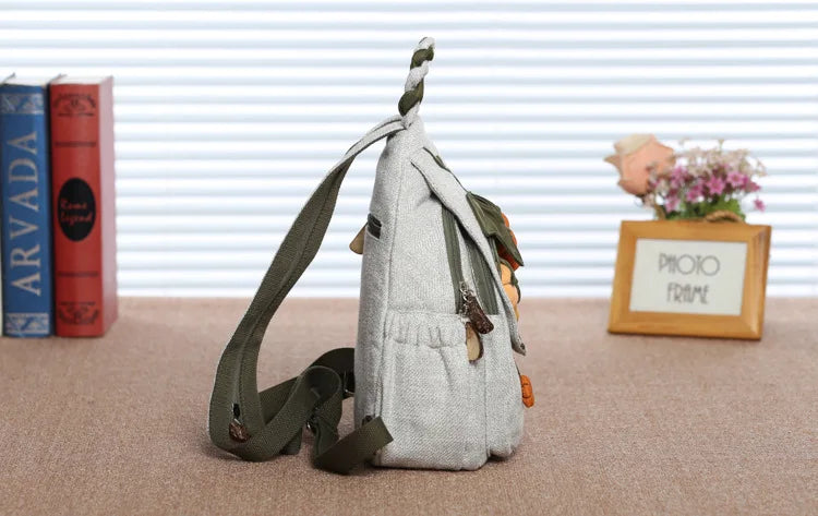 Luxury 3D Pumpkin Pattern Women Travel Backpack High Quality Linen Female Backpack Fashion Prettry Style Girls Daypack Backpack
