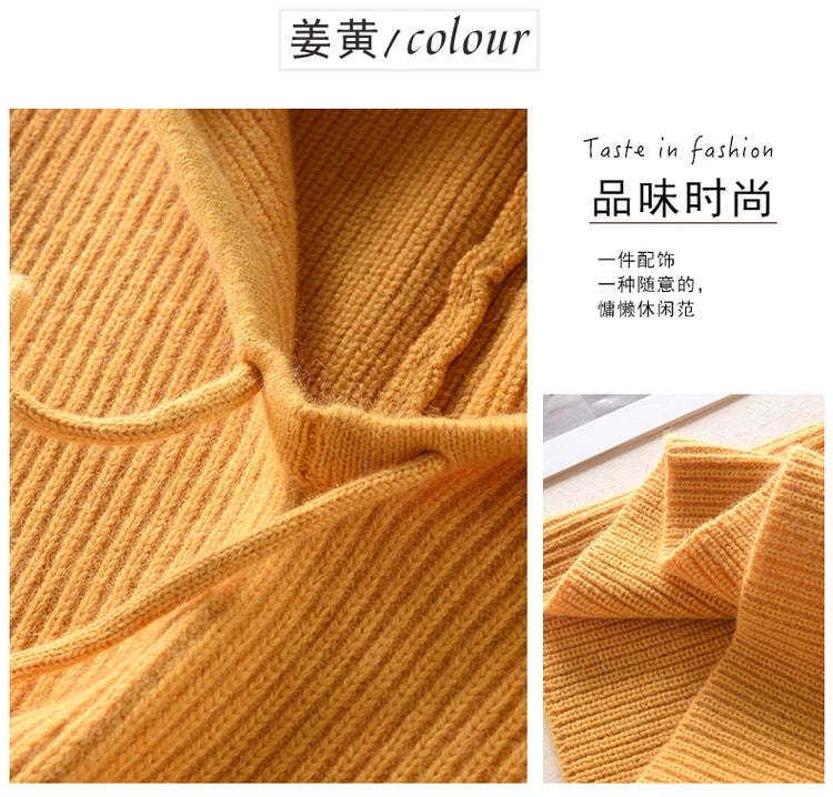 Women's Wool Blend Beanie & Hooded Scarf Set