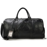 Natural Cowskin Travel Bags Waterproof Men's Leather Overnight Bag Handbag For Plane Luggage Men Male Weekend Bag Business 55cm