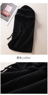 Women's Wool Blend Beanie & Hooded Scarf Set