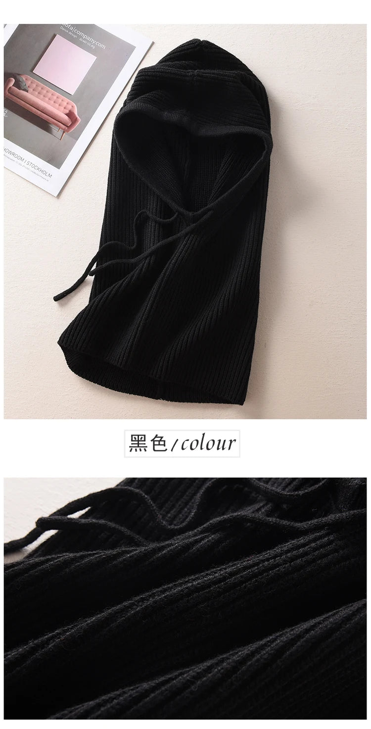 Women's Wool Blend Beanie & Hooded Scarf Set