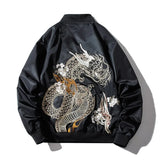 Dragon Embroidery Retro Bomber Jacket