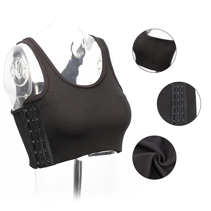 USA-Made Breathable Side-Buckle Mesh Chest Binder – Lightweight Summer Tank Top