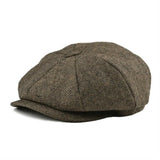 BOTVELA Tweed Wool 8-Panel Herringbone Newsboy Cap