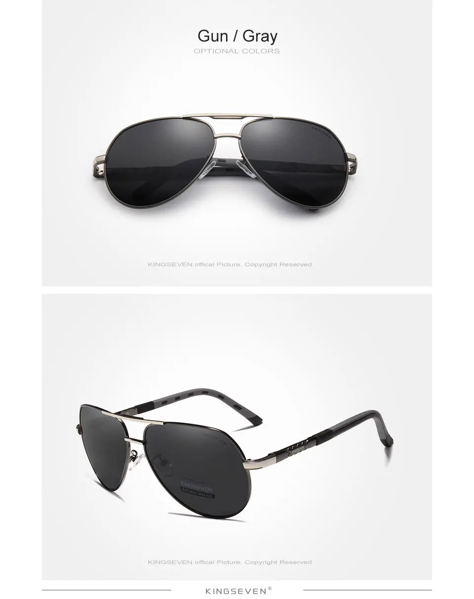 KINGSEVEN Vintage Polarized Pilot Sunglasses for Men