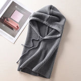 Women's Wool Blend Beanie & Hooded Scarf Set