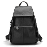 Zency Stylish White Black Genuine Leather Women Backpack A++ Quality Anti-theft Large Capacity Knapsack Travel Designer Rucksack