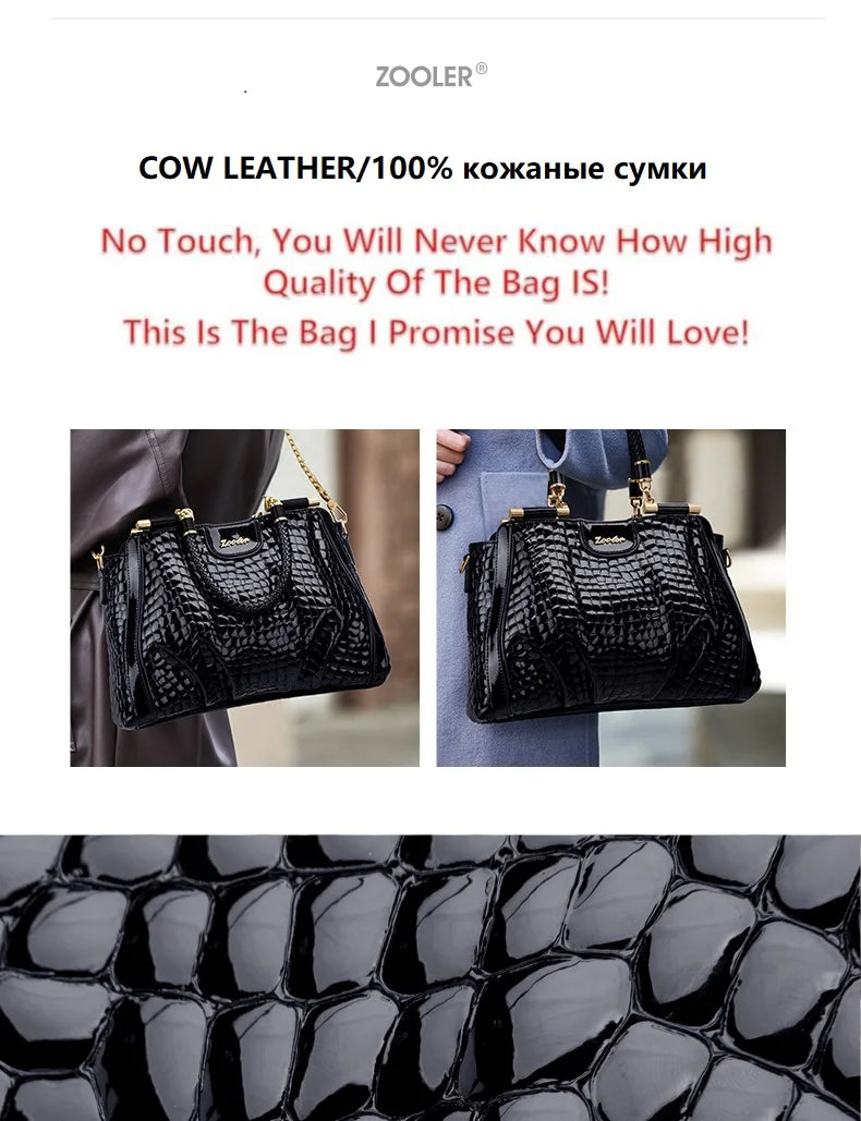 Hot Cow Skin Bag！ZOOLER Handmade Full Real Cow Leather Handbags Soft Skin Genuine Leather Bag Costly Women Fashion Bags #QS220