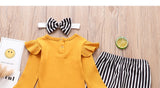 Baby Girl 3-Piece Outfit with Pants & Headband