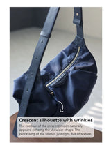 Lightweight Nylon Matching Genuine Leather Crossbody Bag High Quality Single Shoulder Bags Fashion Pleated Messenger Purses