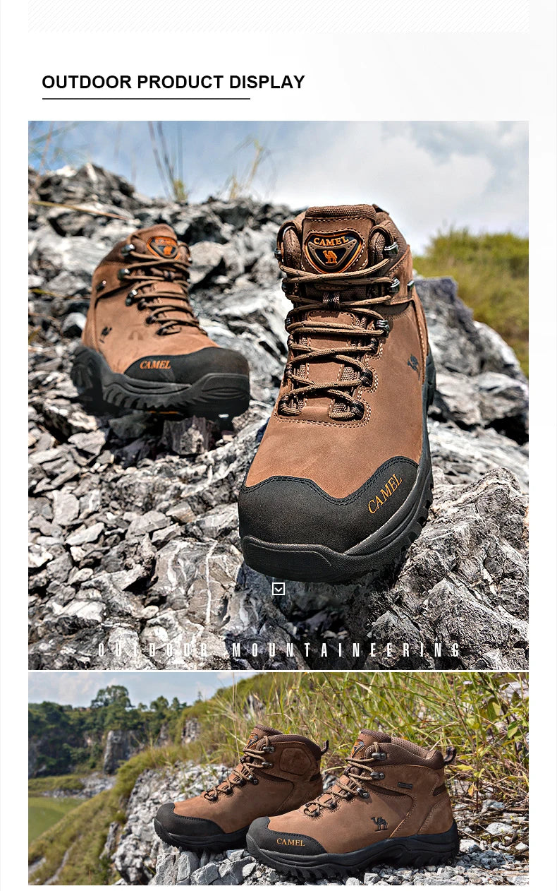 GOLDEN CAMEL Waterproof Hiking Shoes Men and Women Outdoor Anti-Slip Climbing Trekking Shoes for Men 2023 Leather Hiking Boots