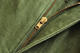 Saucezhan Men Jeans Vulcanization Olive Green 107 Selvedge Denim Jeans Men washed  Slim Fit 14 Oz  Zipper Fly