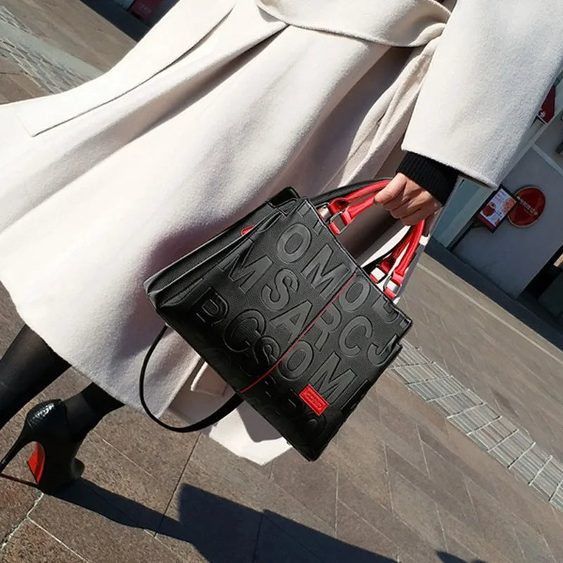 Luxury PU Leather Large Capacity Crossbody Bag – USA-Made Designer Women’s Travel Tote & Shoulder Satchel