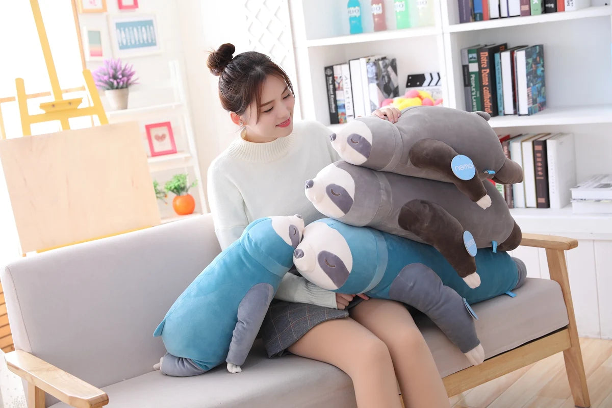 65-100cm Super Soft Stuffed Sloth Toy Plush Cute Sloths Soft Toy Animals Plushie Doll Pillow Birthday Gift