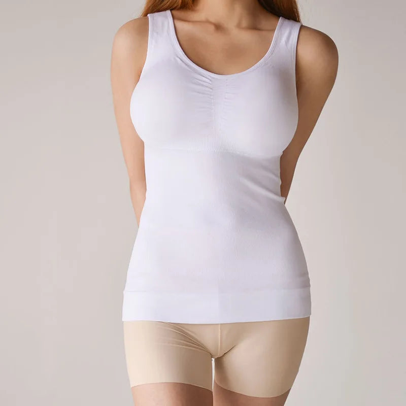 Women’s 2-in-1 Tummy Control Shapewear Tank Top with Padded Bra