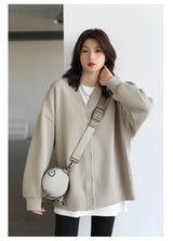 Women's Relaxed V-Neck Cotton-Blend Cardigan