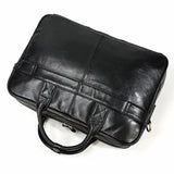 Men Briefcase Genuine Leather Laptop Bag 14 15.6" PC Doctor Lawyer Computer Bag Cowhide Male Briefcase Leather Men Business Bag