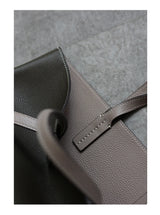 JAZZQ Reversible Genuine Leather Tote | First-Layer Cowhide