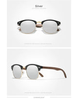 KINGSEVEN New Walnut Wooden Sunglasses For Men Polarized Semi-Rimless Glasses UV400 Eye Protection Retro Eyewear Women Accessory